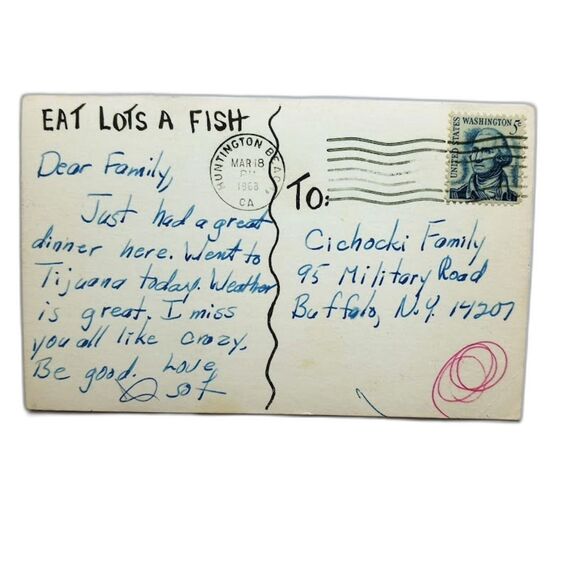 The Crab Cooker Postcard Newport Beach California 1968 Posted - Picture 2 of 2